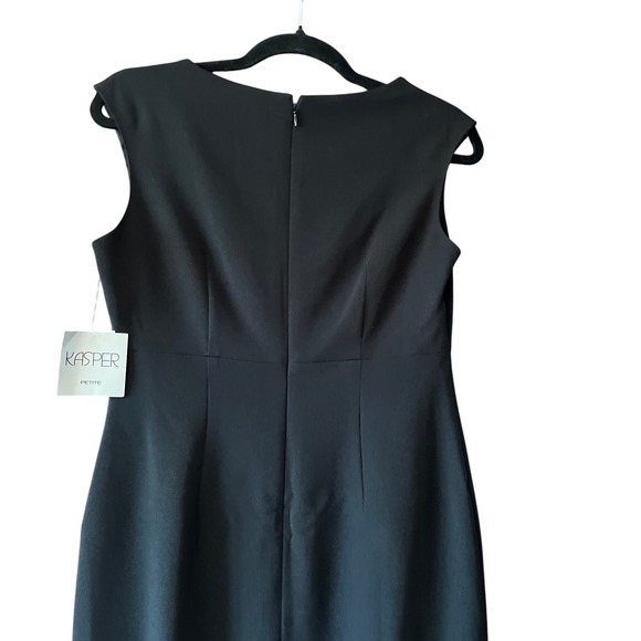 Kasper  Black V-Neck Sleeveless Sheath Dress Size 2P NWT - Picture 4 of 10